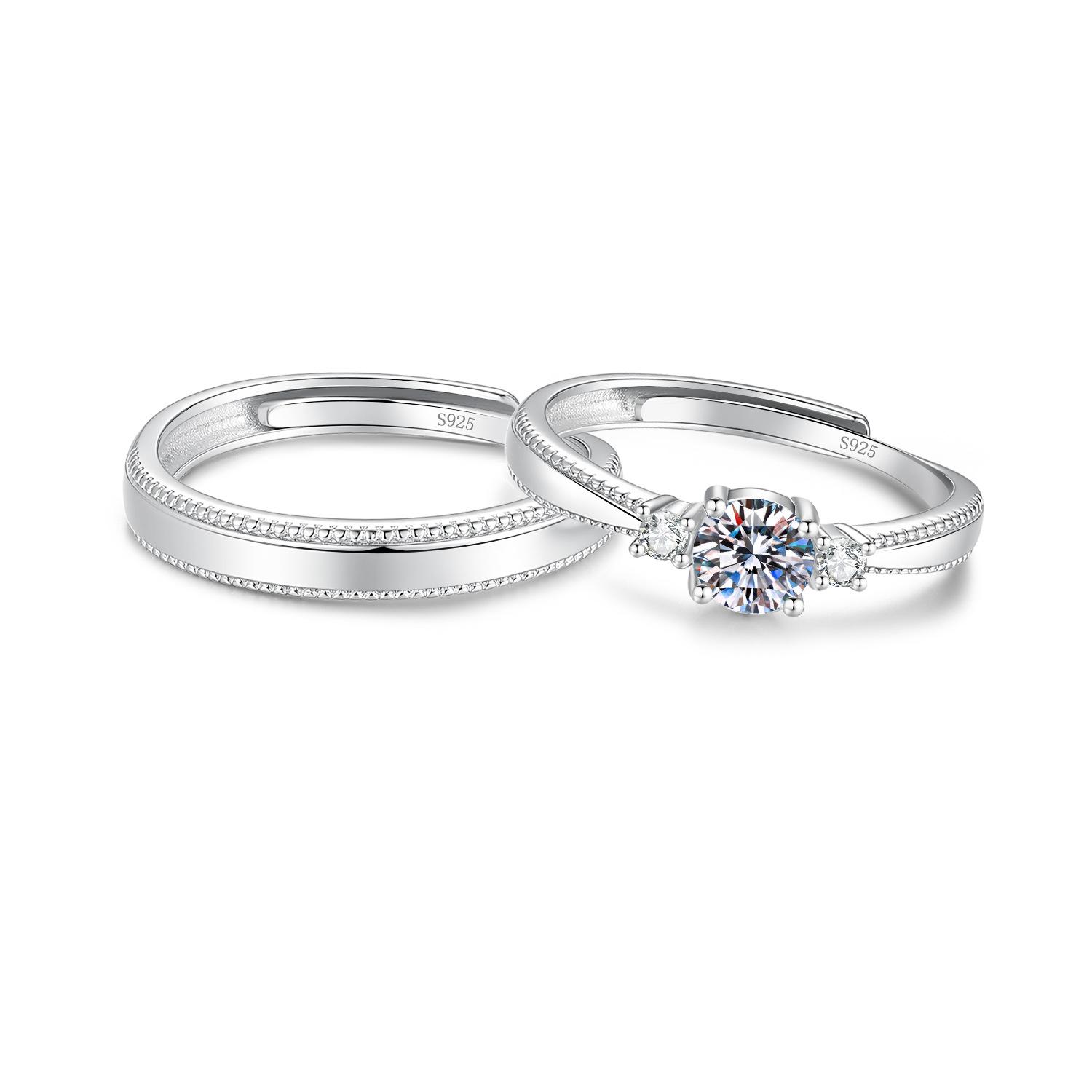 Men's Bling Moissanite Hip Hop Ring, Stylish Finger Ornament